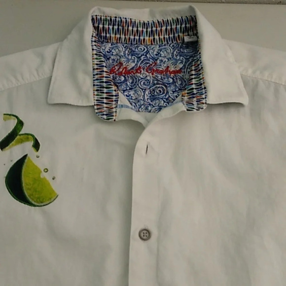 ROBERT GRAHM LIME TEQUILA BUTTON DOWN, SHORT SLEEVE SHIRT - Picture 9 of 11